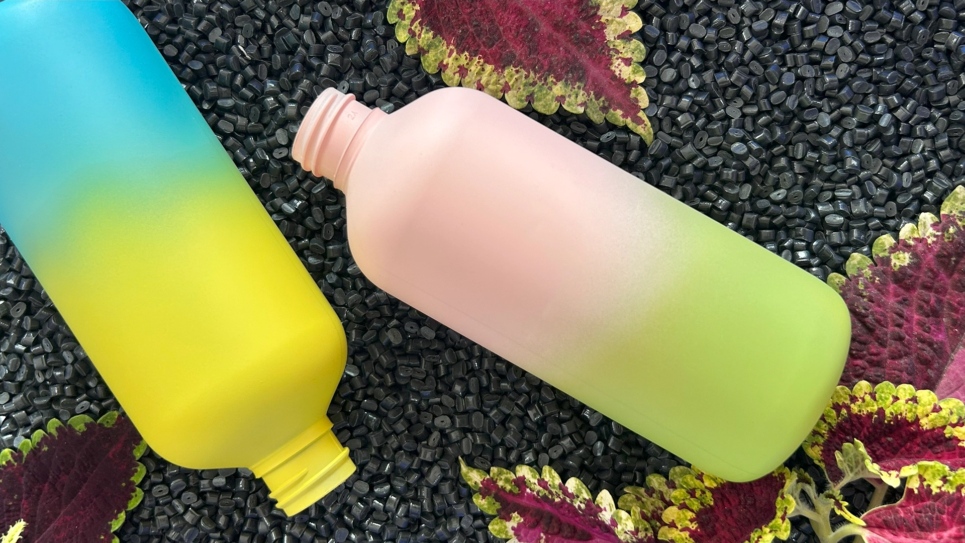 Gradient effect spray painted plastic bottles Mumbai