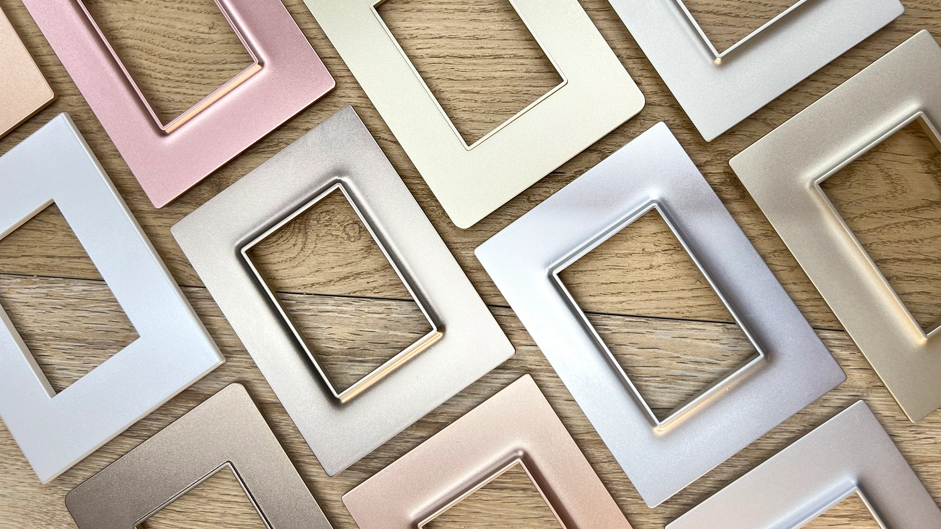 Variety of spray painted metallic frames in different colors, Paintking Mumbai